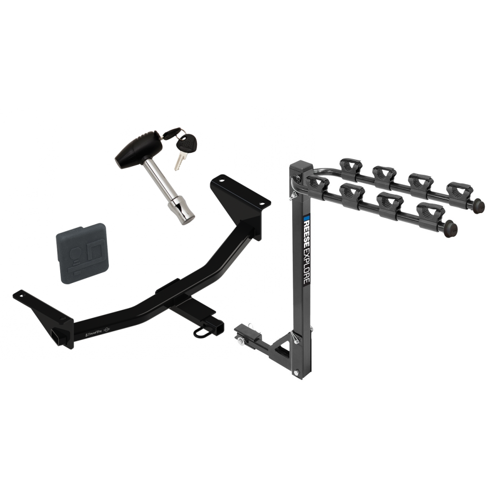 Trailer Tow Hitch w/ 4 Bike Rack For 2019 Mazda 3 Sedan tilt away adult